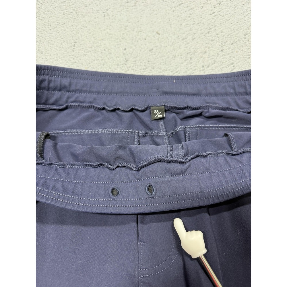 Public Rec Pants Mens 38x28 (38x30) Blue Stretch Chino Zip Pocket Travel Casual - Picture 3 of 12